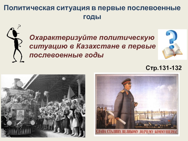 Политические уроки в россии. Первые послевоенные десятилетия. Политическая ситуация. Казахстан в послевоенные годы. Наука в послевоенные годы.