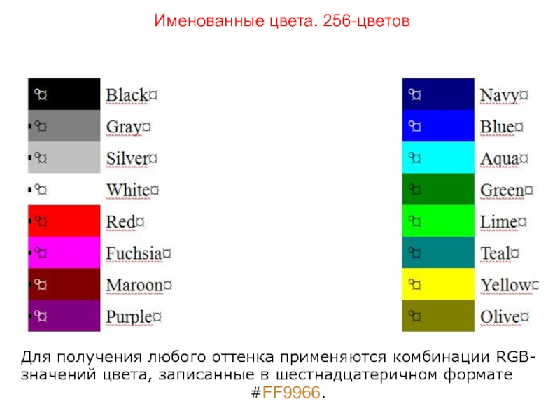 Палитра 256 цветов