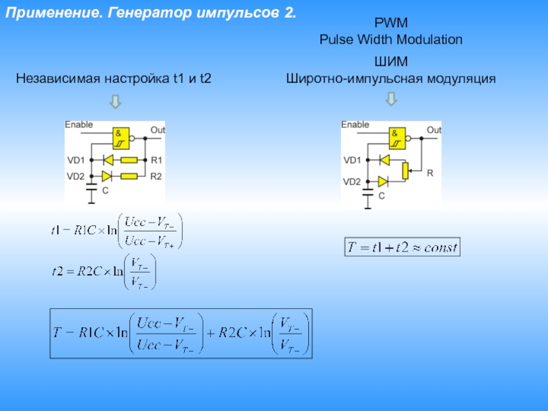 Применении импульса