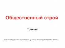 Общественный строй в виде тест-тренинга