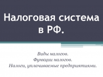 Налоговая система в РФ