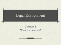 Legal Environment