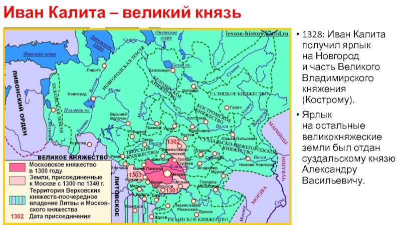 Какие действия ивана калиты способствовали восстановлению. Московское княжество при Иване Калите карта.
