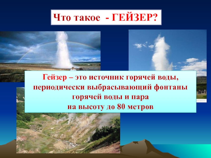 Горяч краткие. Гейзер это в географии. Гейзеры презентация. Гейзер 5 класс. Гейзеры 5 класс география.