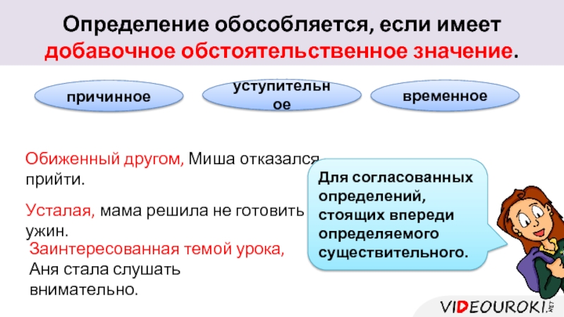 Что значит определенное время. Определения имеющие добавочное обстоятельственное значение. Обособленные определения с добавочным обстоятельственным значением. Определения с обстоятельственным значением примеры.