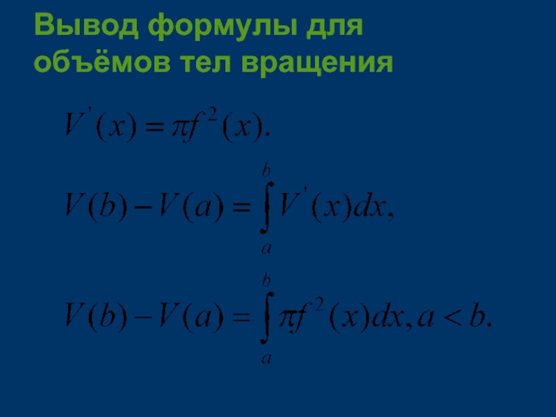 Тела вращения формулы. Формулы вывода формул объема тел вращения. Выведите формулу для объема тел вращения. Объем тела вращения формула. Тела вращения вывод формулы.