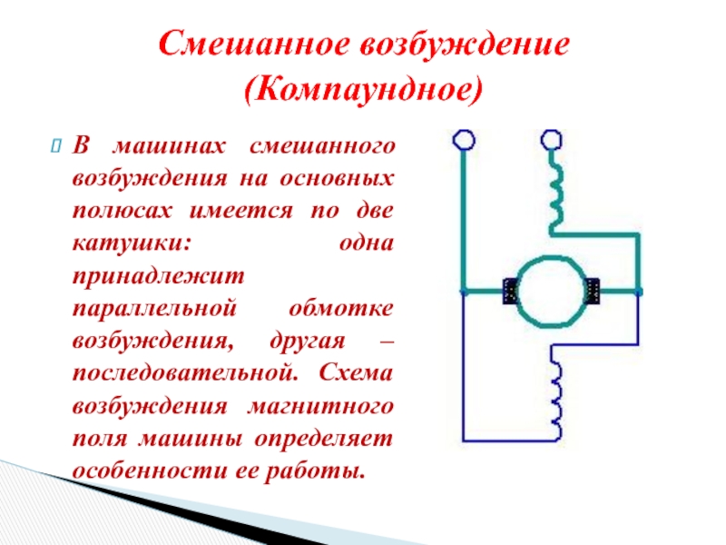 Схема генератора смешанного возбуждения