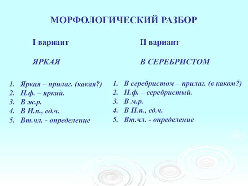 Анализ яркий. Морфологический разбор слова яркий. Морфологический разбор слова серебряный. Морфологический разбор слова серебрист. Морфологический разбор слова ярко.