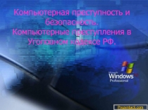 Компьютерная преступность и безопасность. Компьютерные преступления в Уголовном кодексе РФ