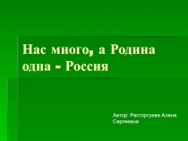 Нас много, а родина одна - Россия