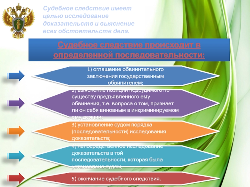 Судебное следствие презентация
