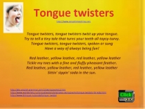 Tongue twisters