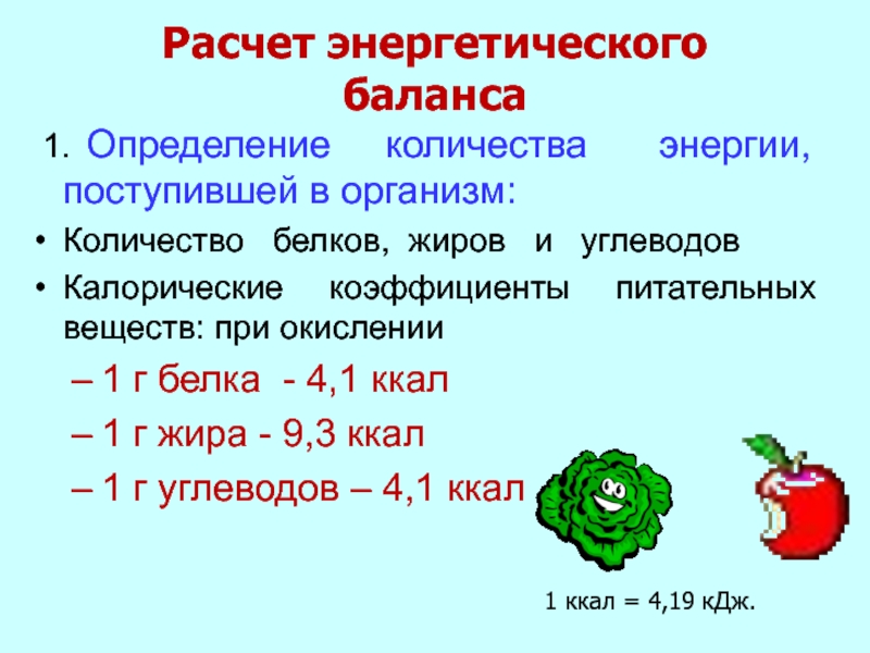 1 г белка. Расчет энергетического баланса. Расчет энергетического равновесия. Определите общее количество энергии, выделившееся в организме?. Сколько энергии в белках жирах и углеводах.