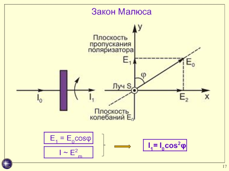 Начертите схему установки для проверки закона малюса опишите как вы провели эту проверку