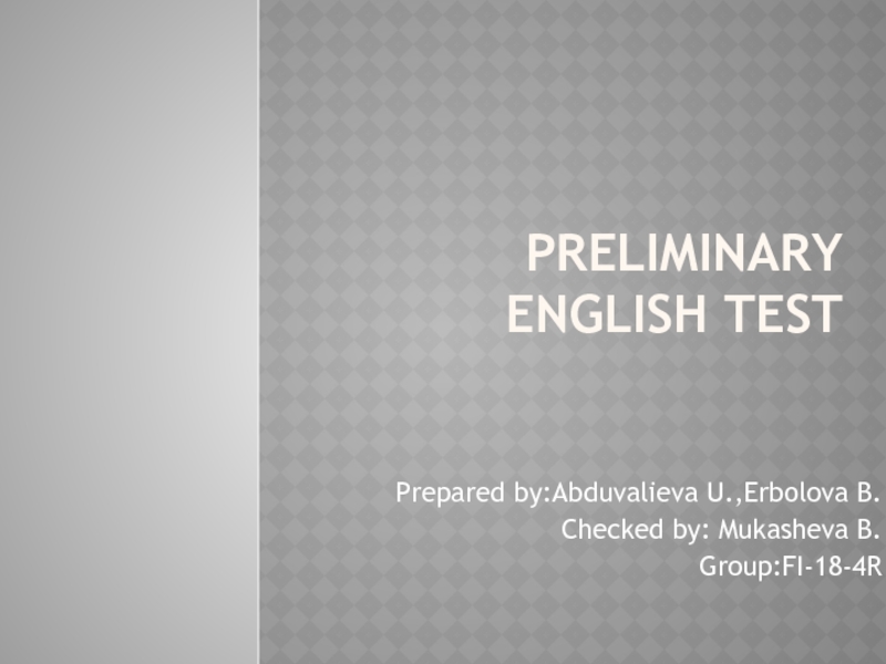 Preliminary english test