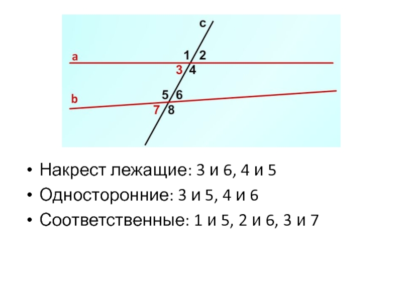 Накрест лежащие углы рисунок