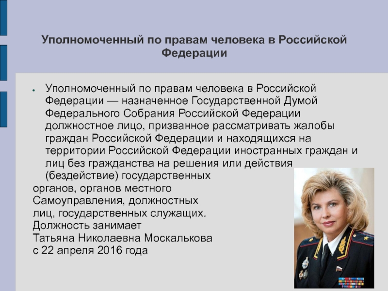 Проект уполномоченный по правам человека в рф