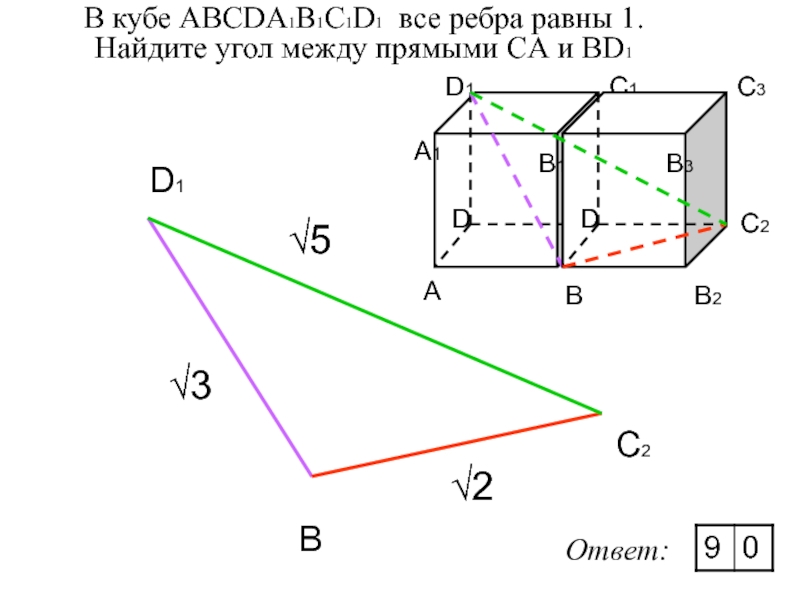 В кубе abcda1b1c1d1 все ребра равны 6. Расстояние между скрещивающимися прямыми в пирамиде.