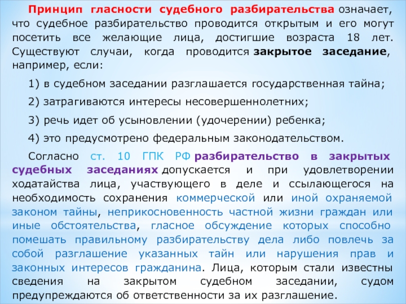 Принципы судебного разбирательства презентация