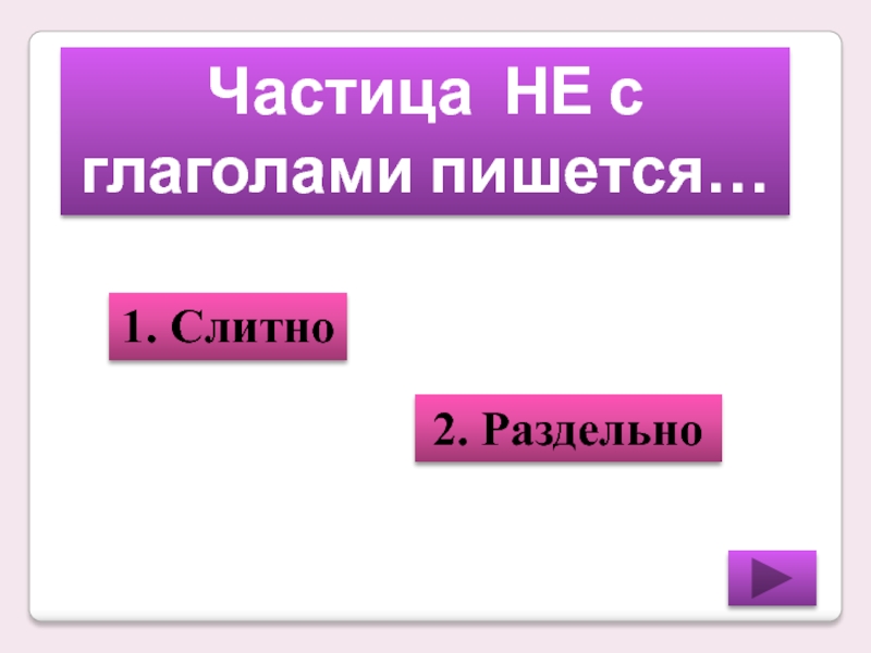 Какие глаголы пишутся слитно с частицей не