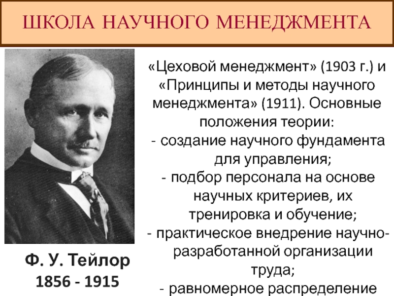 Создание теории. Основные положения теории школа научного менеджмента. Принципы научного управления 1911. Основные положения теории управления. Принципы научного менеджмента, 1911 г..