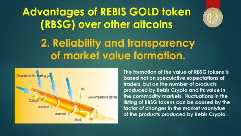 Advantages of REBIS GOLD token (RBSG) over other altcoins2. Reliability and transparency  of market value formation.The
