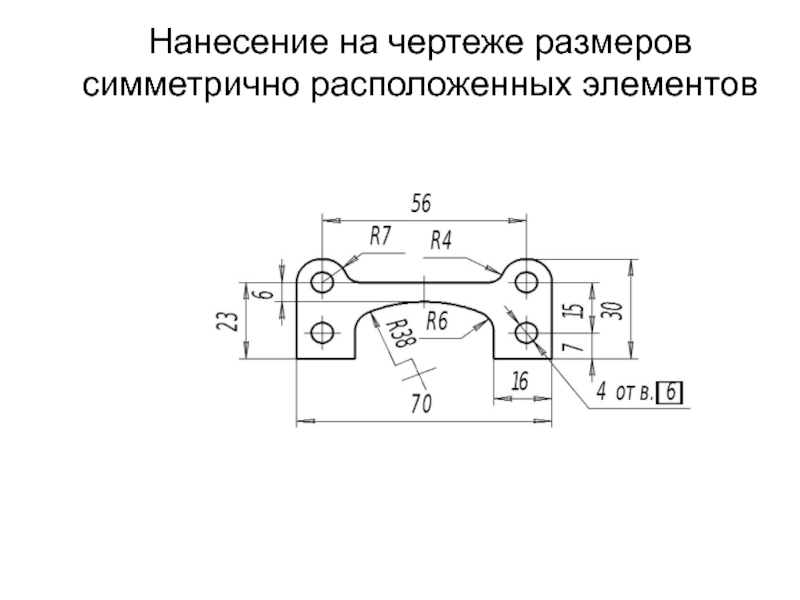 Нанесение размеров чертежи