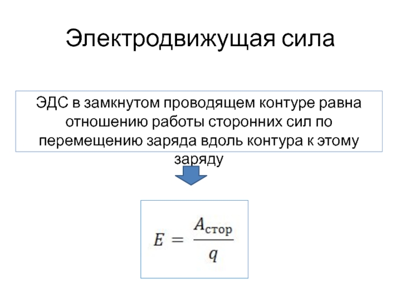 Работа сторонних сил в замкнутом электрическом контуре. ЭДС. Электродвижущая сила. Сторонние силы ЭДС. ЭДС В контуре.