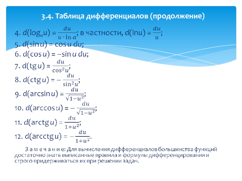 Презентация правила дифференцирования 10 класс мордкович