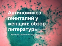 Актиномикоз гениталий у женщин: обзор литературы