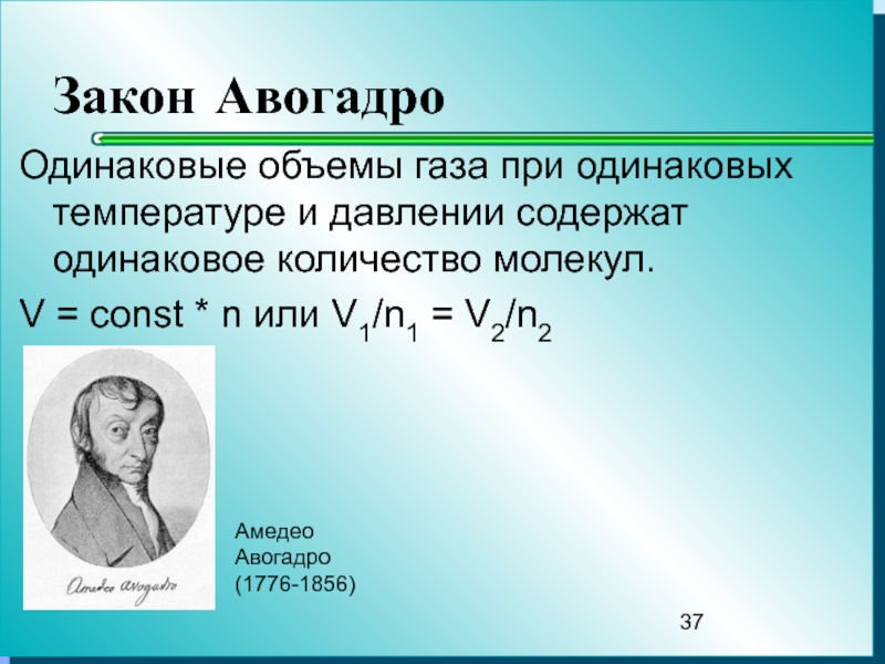 Одинаковое число молекул. Амедео Авогадро (1776—1856). Уравнение Авогадро физика. Закон Авогадро. Формула Авогадро.