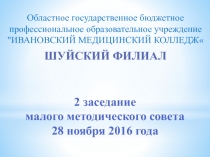 2 заседание малого методического совета 28 ноября 2016 года