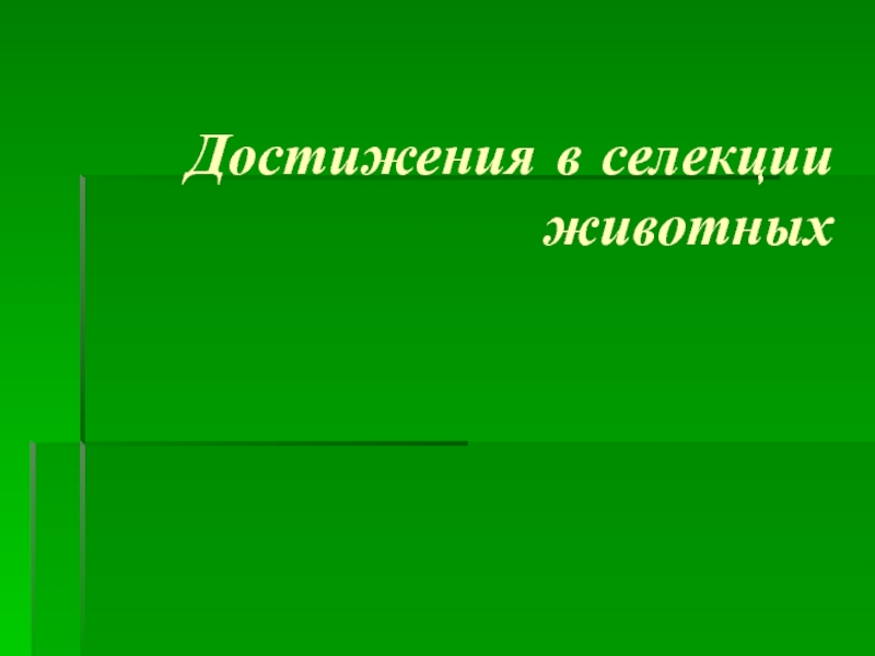 Презентация Достижения в селекции животных