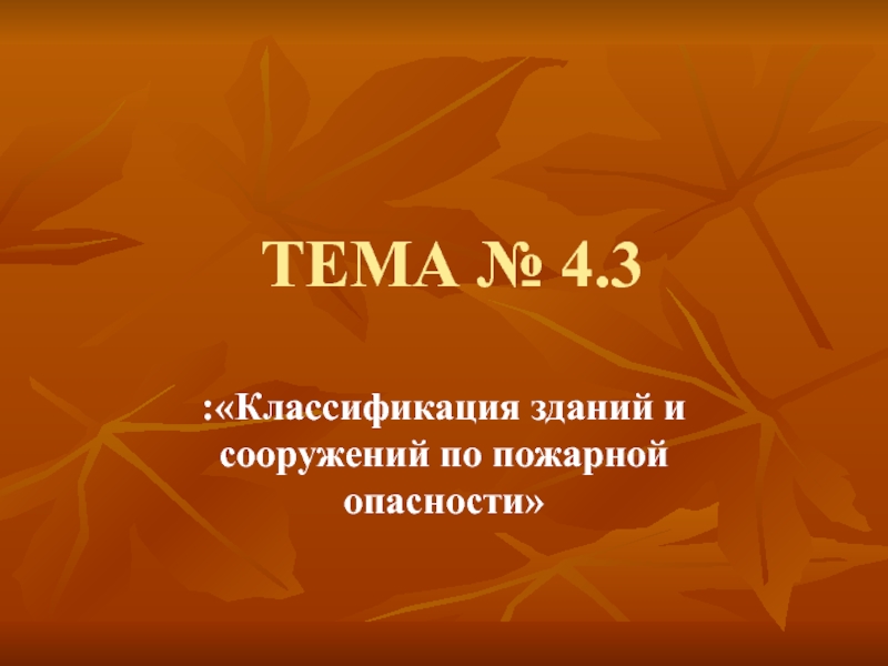 Презентация ТЕМА № 4.3