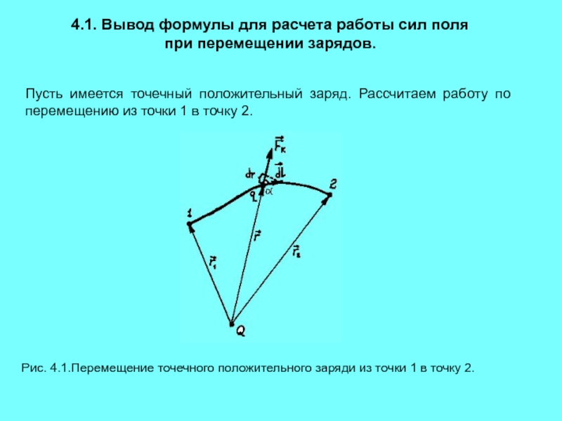 Работа сил поля при перемещении