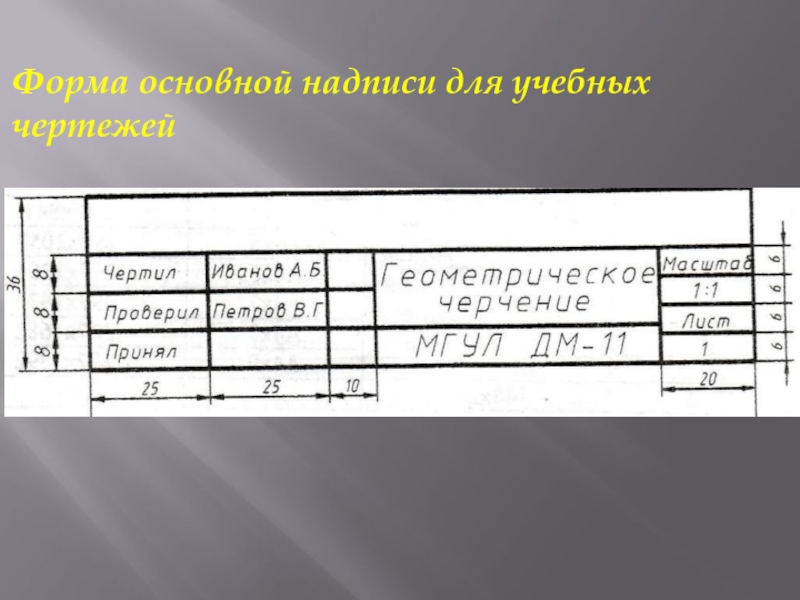 Как подписать основную надпись чертежа