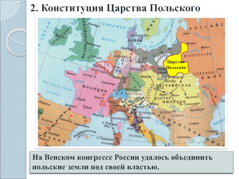 Запишите название территории пропущенное в схеме царство польское