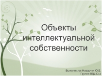 Объекты интеллектуальной собственности