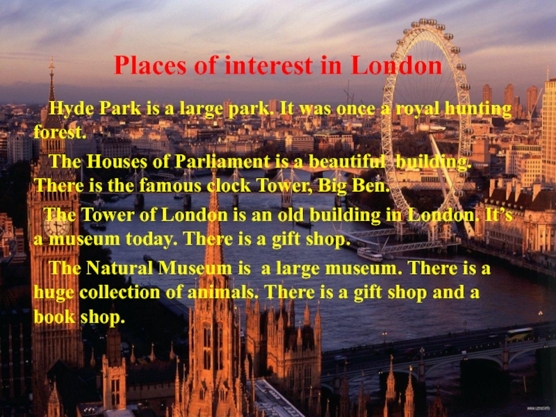 Places of interest of london презентация