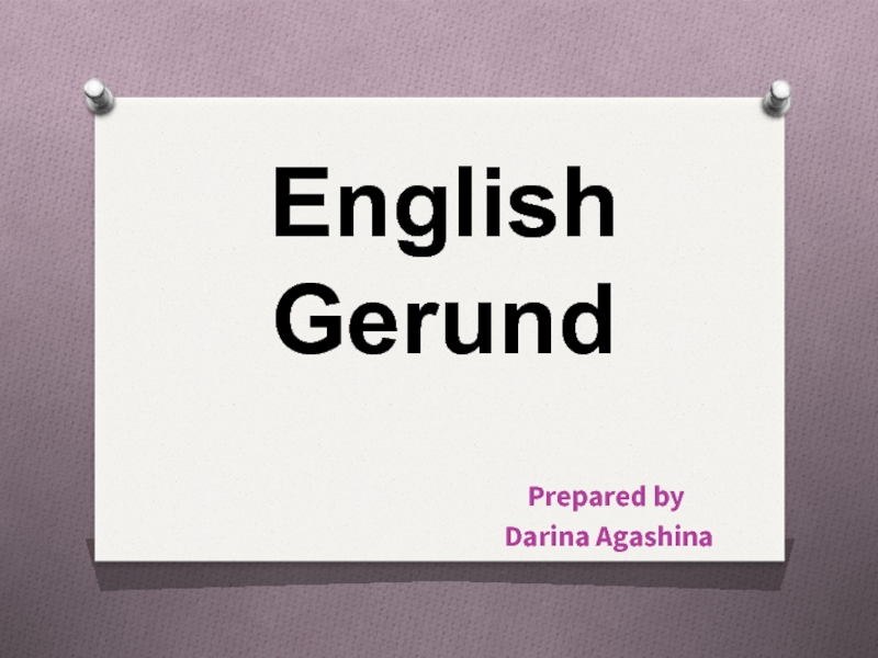 English Gerund