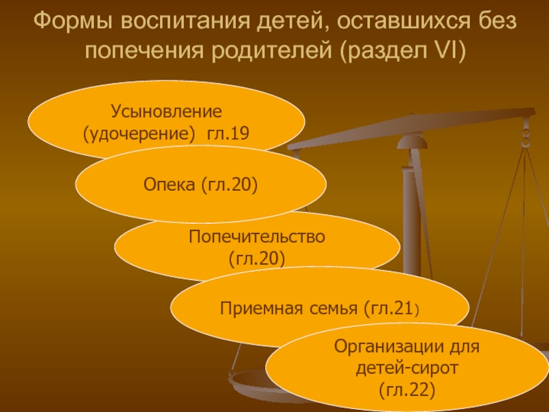 Формы воспитания детей оставшихся без попечения родителей план