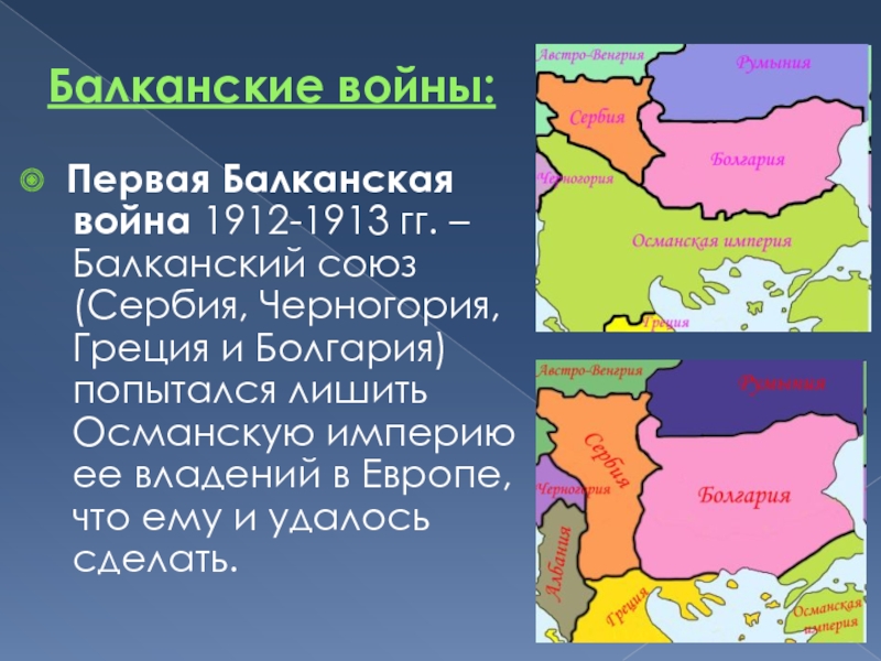 Первая балканская война карта