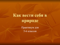 Как вести себя в природе