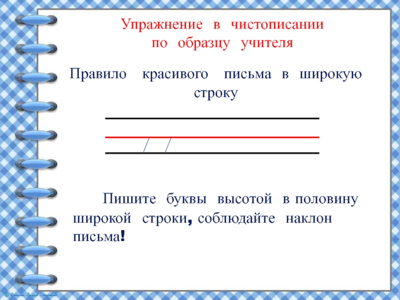 Как писать в широкую линейку образец 3 класс