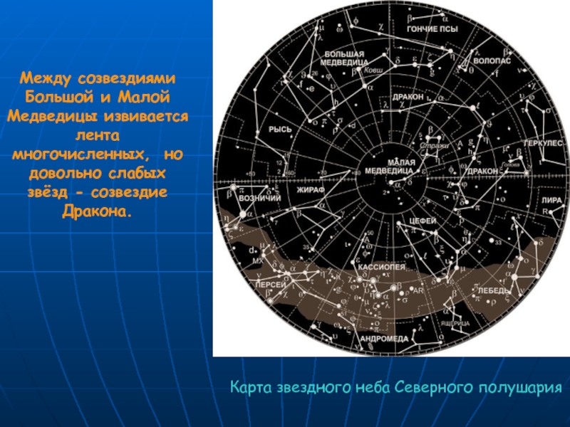 Карта звездного неба со спутниками