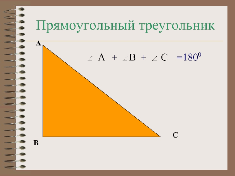 Прямоугольный треугольникABC=1800ABC++