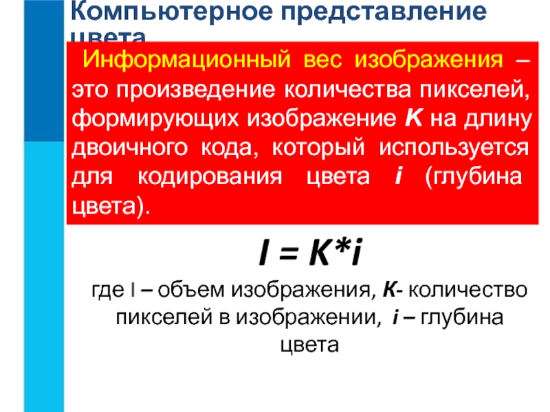 Компьютерное представление. Информационный вес.