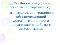 ДОУ (Документационное обеспечение управления )
