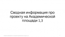 Сводная информация про проекту на Академической площади 1,3