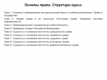 Основы права. Структура курса
